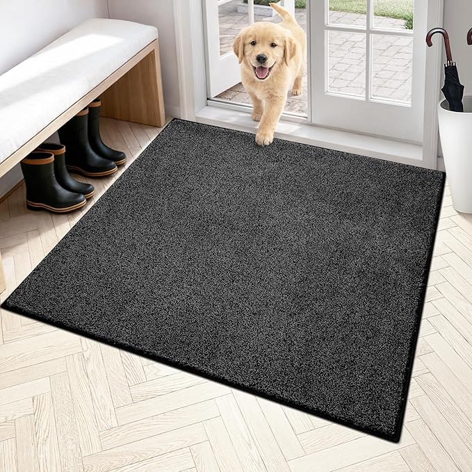 PURRUGS Dirt Trapping Door Mat 48" x 48", Non-Slip Machine Washable Entryway Rug by PURRUGS