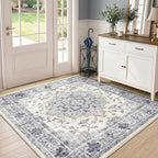 CAPALOCA Machine Washable Rugs Nursery Rug Sq5ft Cute Girl Non Slip Low Pile - Image 3
