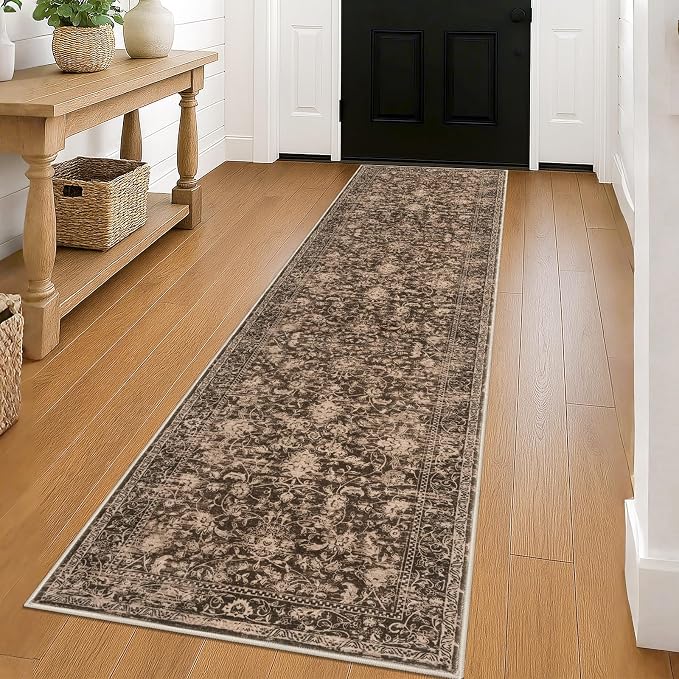 KILOCOCO Hallway Runner 2x8 Rug Runner Washable Kitchen Runners Printed Floral by Kilococo