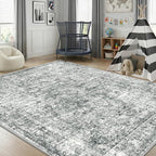 CAPALOCA Machine Washable Rugs Nursery Rug 7x9 Cute Girl Non Slip Low Pile by CAPALOCA
