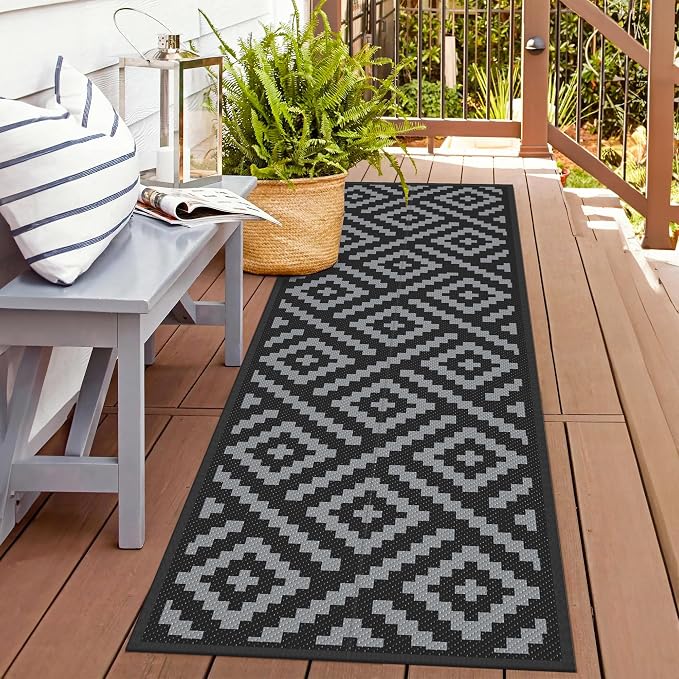 GENIMO Outdoor Rugs 2.5'x8' Waterproof, Reversible Mats, Outdoor Area Rug by GENIMO