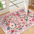 DUKINO 2x3 Rugs for Entryway, Floral Indoor Washable Door Mat, Non Slip Boho - Image 6