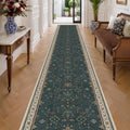 Hazo Haus Washable 3x20 Dark Green Hallway Runner Rug by HazoHaus