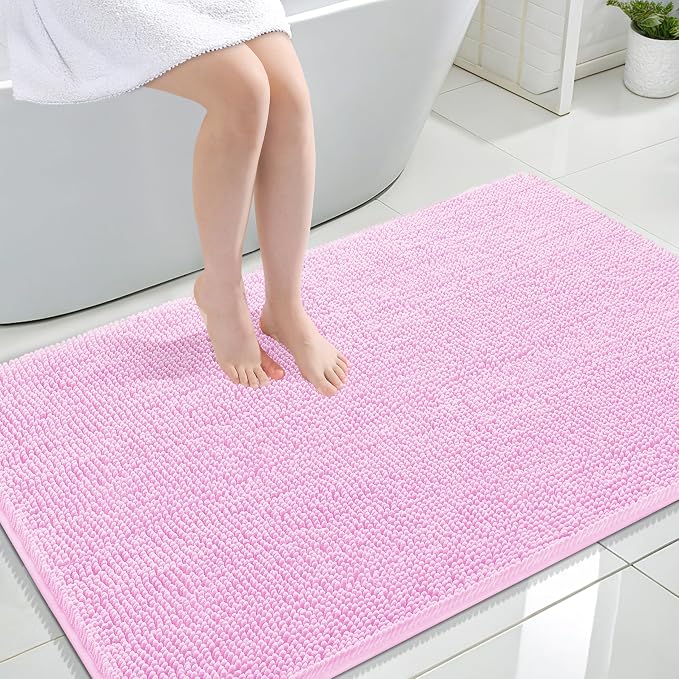 OLANLY Large Bathroom Rugs 47x32, Extra Soft Absorbent Chenille Bath Rugs by OLANLY