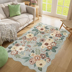DUKINO 4x6 Area Rug, Floral Non-Slip Indoor Washable Rug - Image 5