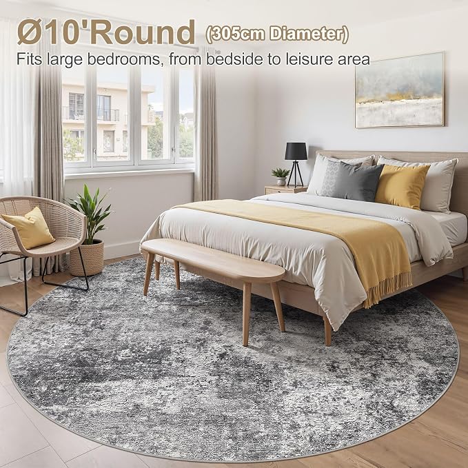 DMOYEST 10ft Round Area Rug Living Room Rugs - Image 2