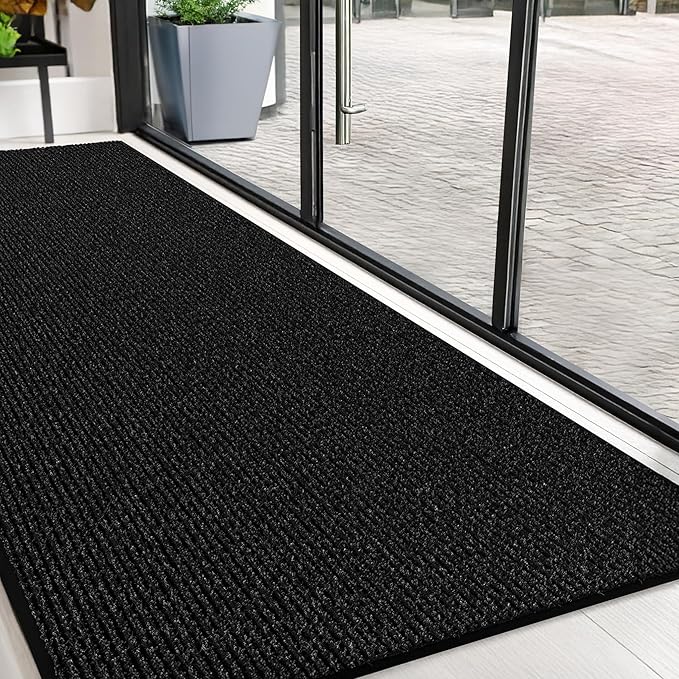 Commercial Door Mat 4'x10' Black, Heavy Duty Industrial Floor Mat by Unknown