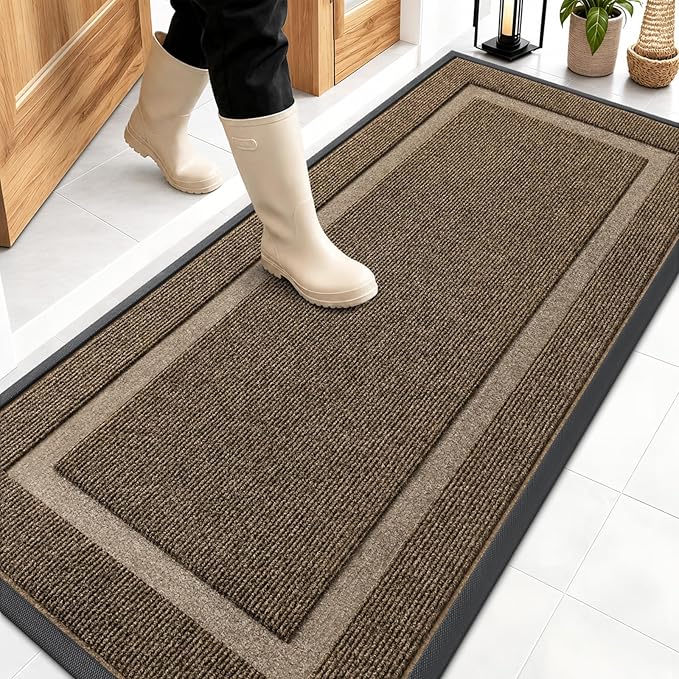OLANLY Front Door Mat Indoor Outdoor Entrance, Waterproof All-Season, by OLANLY
