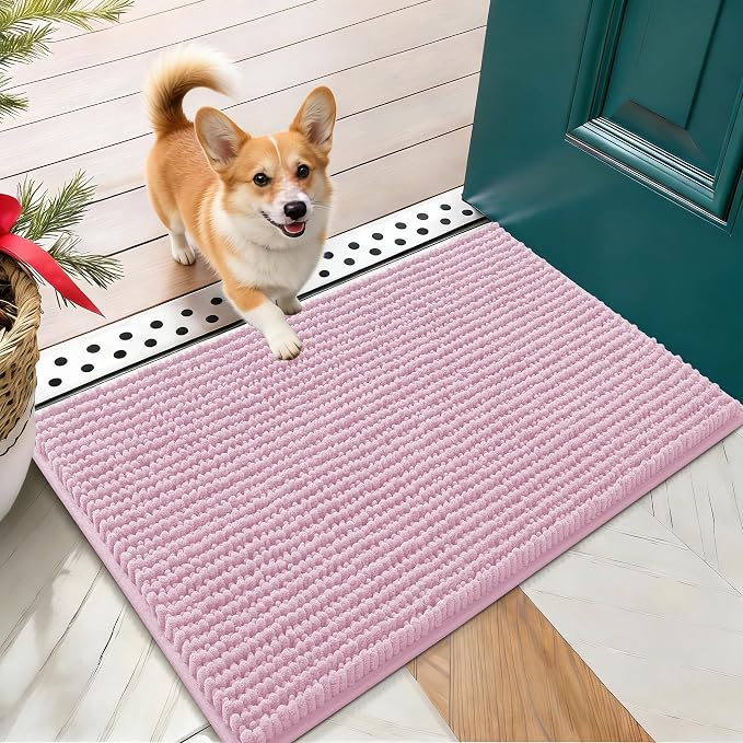 OLANLY Dog Door Mat for Muddy Paws 24x16, Ultra Absorbent Chenille Mud Doormat by OLANLY