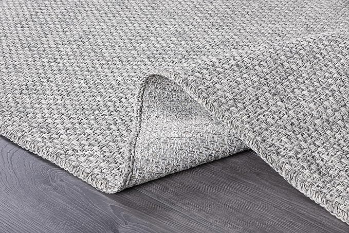CAMILSON Easy Jute Rug 8x10, Indoor Outdoor Grey Color Area Rugs - Image 4