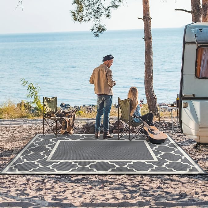 GENIMO 8 ' x 10 ' Outdoor Rug for Patio, Waterproof Indoor Outdoor Plastic - Image 5