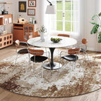 Brown Round Rugs 6ft Washable Circle Area Rug - Image 2
