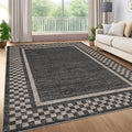 GarveeHome Area Rug 6x9 Large Living Room Modern Border Throw Rug by GarveeHome