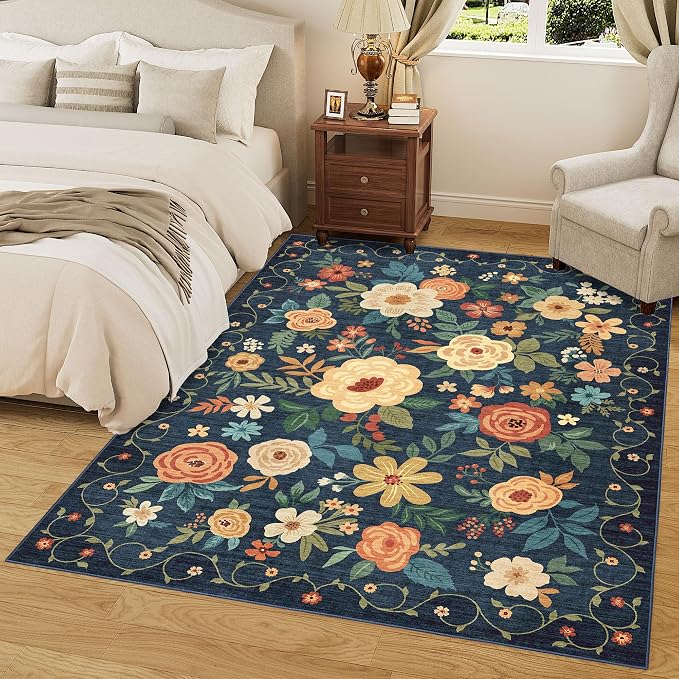 DUKINO 8x10 Area Rug, Floral Rugs - Image 6