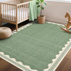 GarveeHome Scalloped 3x5 Rug Washable Non-Slip Low-Pile Indoor Rugs - Image 3