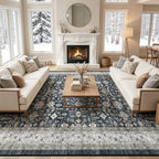 Ashen Washable 10x14 Area Rugs for Living Room, Dining Room Rugs for Under Table - Image 2