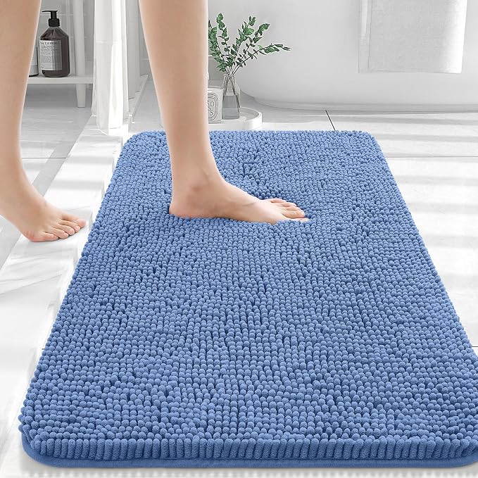 OLANLY Bathroom Rugs 36x24, Extra Soft Absorbent Chenille Bath Rugs, Rubber - Image 2