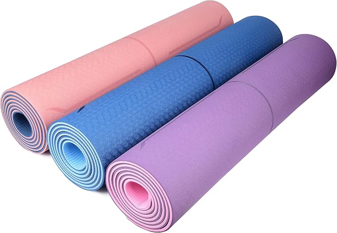 YOGATI® Yoga Mat with Strap with Alignment Lines. Home Workout Mat - Image 8
