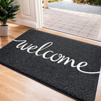 CozyBounty Black Door Mat Welcome Mats Outdoor Indoor Non-Slip Doormat by CozyBounty