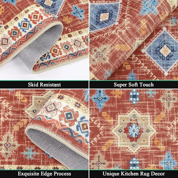 HEBE Boho Kitchen Rug Sets 3 Piece - Image 3
