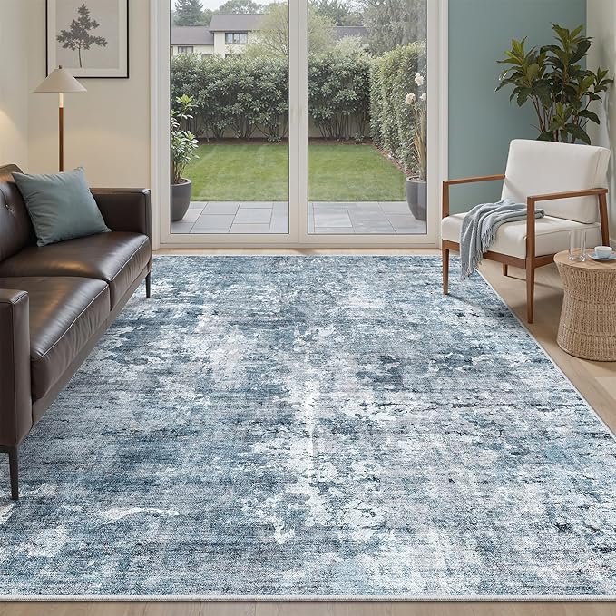Soalmost 7x9 Area Rug for Living Room Washable Abstract Vintage Soft Thin by Soalmost