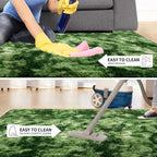 Tepook Fluffy Dark Green Rugs for Living Room Bedroom, 5x8 Soft Area Rug - Image 6