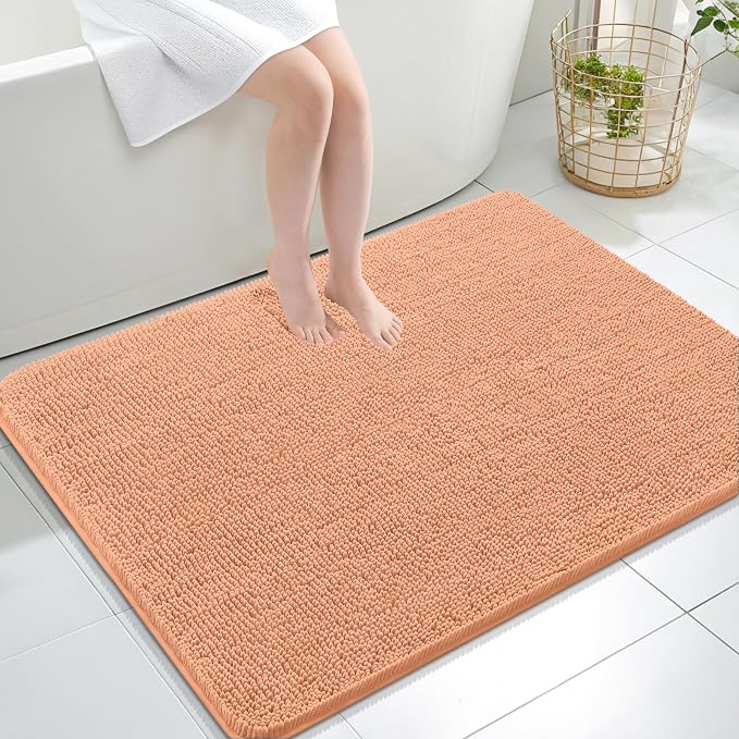 OLANLY Large Bathroom Rugs 40x32, Extra Soft Absorbent Chenille Bath Rugs by OLANLY
