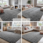 8x10 Area Rugs for Living Room Rug: Soft Fluffy Shag Light Gray Rugs for Bedroom - Image 7