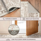 Washable Neutral Farmhouse Large Entryway Rug, 3x4 Area Rugs - Image 5