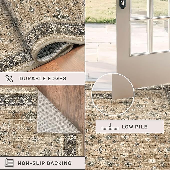 Hazo Haus Rustic Taupe Area Rug 5x7 - Image 5