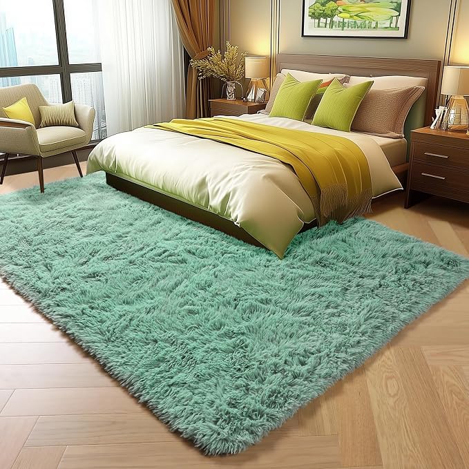 ONASAR Sage Green Area Rugs for Bedroom Living Room, 4x6 Fluffy Cute Indoor - Image 5