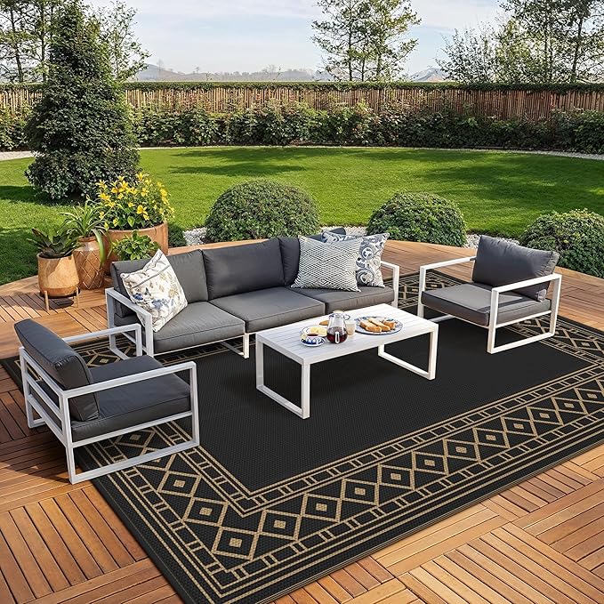 GENIMO Outdoor Rug Waterproof for Patio Decor, Outside Area Mat for Rv by GENIMO