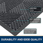 Smiry Front Door Mat Outside Entrance, Heavy Duty Sturdy Natural Rubber Doormat - Image 4