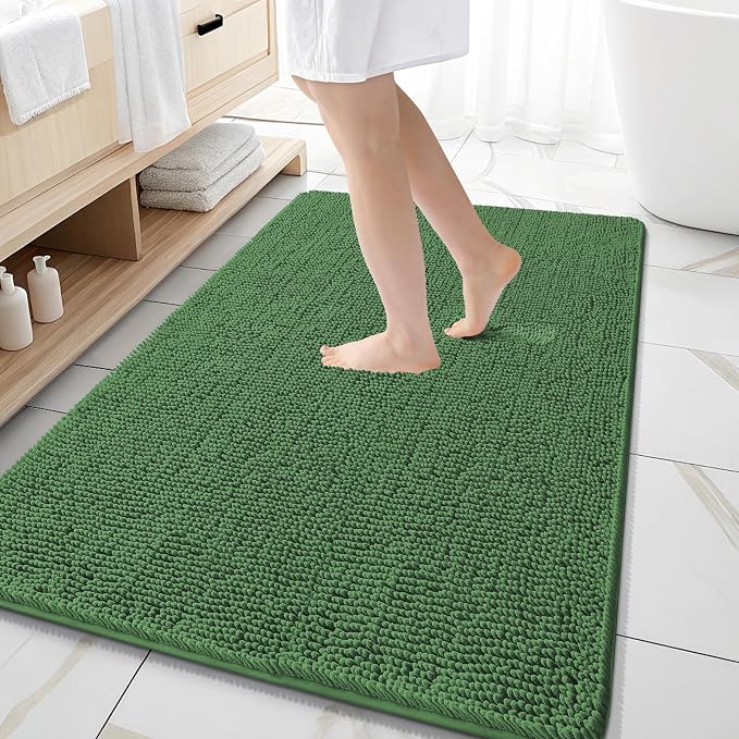 OLANLY Large Bathroom Rugs 59x35, Extra Soft Absorbent Chenille Bath Rugs by OLANLY
