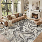 DMOYEST 9x12 Area Rug for Living Room:Washable Modern Neutral Abstract Rug by DMOYEST