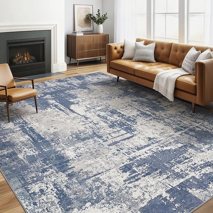 6x8 Area Rug Living Room: Washable Large Abstract Modern Soft Rug Stain by LOONGRUG