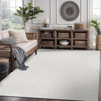 CAMILSON Easy Jute Rug 5x7, Indoor Outdoor Off-White Farmhouse Area Rugs - Image 7
