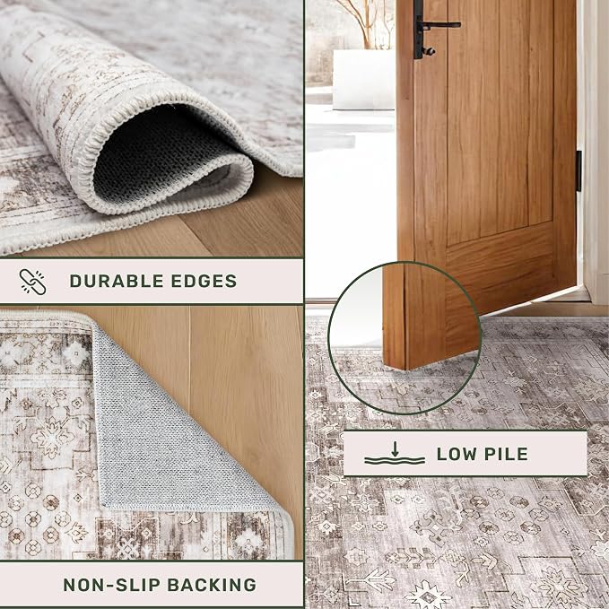 Washable Farmhouse Living Room Rug, 10x14 Area Rugs - Image 7