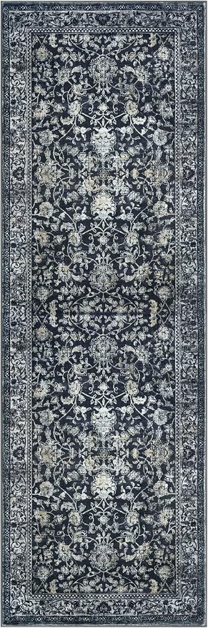 KILOCOCO Hallway Runner 2x8 Rug Runner Printed Vintage Floral Washable Kitchen - Image 9