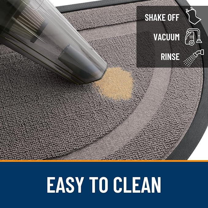 OLANLY Half Circle Door Mat Indoor Outdoor Entrance Welcome, Waterproof - Image 5