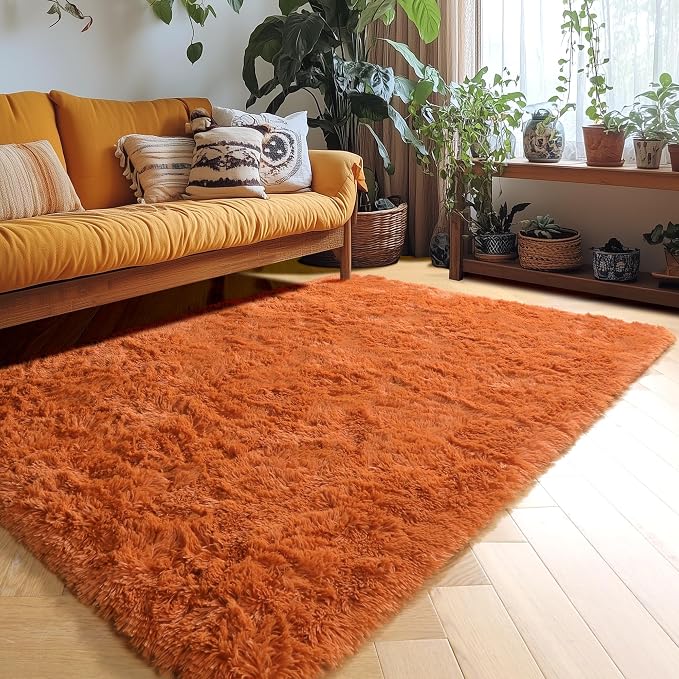 Amdrebio Burnt Orange Area Rugs - Image 5