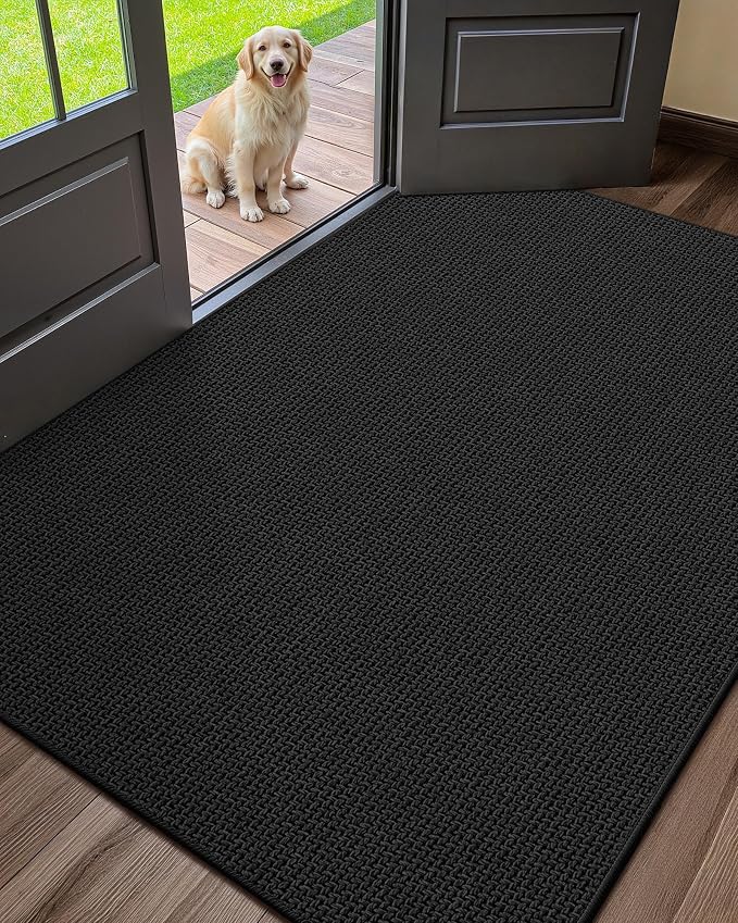 Color&Geometry Ultra Thin Indoor Door Mat 48"x72", Non Slip Rubber Backed Dirt by COLORG