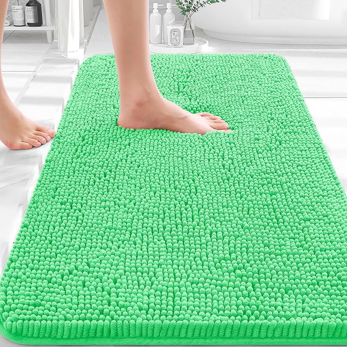 OLANLY Bathroom Rugs 36x24, Extra Soft Absorbent Chenille Bath Rugs, Rubber by OLANLY