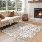 UERMEI Square Area Rugs : Washable 6x6 Neutral Modern Abstract Carpet - Image 2