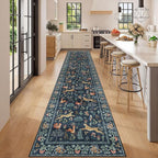 DUKINO 2.6x12 Hallway Runner Rug, Vintage Washable Loog Kitchen Rug - Image 3