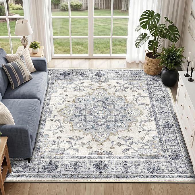 CAPALOCA Machine Washable Rugs Nursery Rug 6x9 Cute Girl Non Slip Low Pile by CAPALOCA