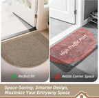 BEQHAUSE Dirt Trapper Door Mat 26" x 40" Half Circle Non-Slip Washable Doormats - Image 6