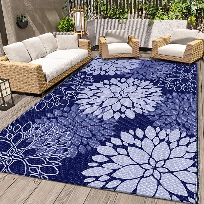 LuxStep Outdoor Rug Waterproof Outdoor Plastic Straw Rug Reversible Patio Rug by LuxStep