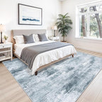 10x10 ft Square Living Room Rug – Washable Modern Abstract Area Rug - Image 3