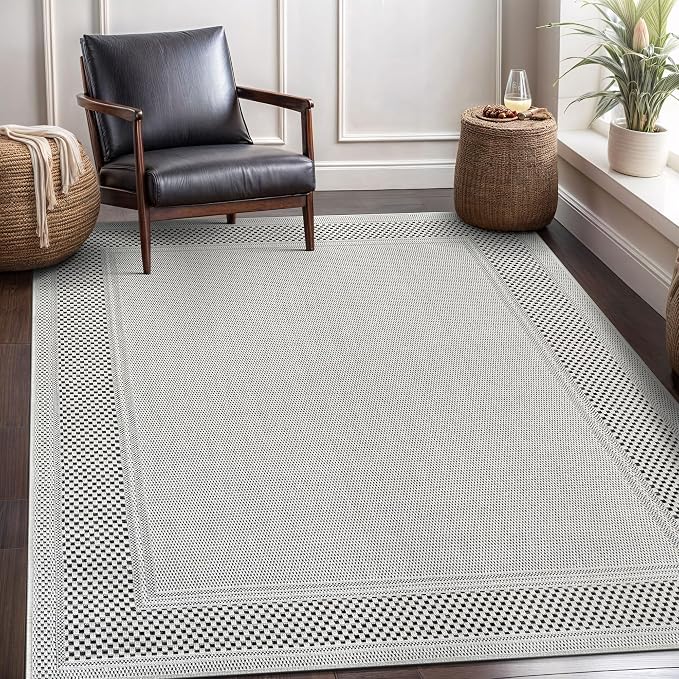 CAMILSON Easy Jute Rug 6x9, Indoor Outdoor Off-White Color Fiber Area Rugs - Image 6